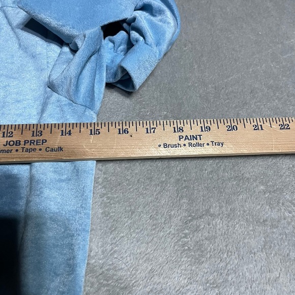 Vintage David Warren Dress Womens 6 Long Sleeve Powder‎ Blue Velvet Modest 70s - Picture 6 of 7